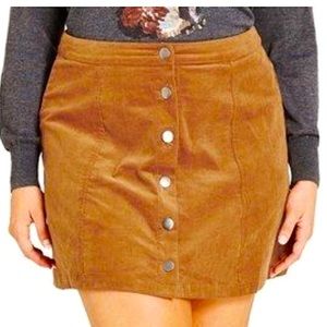 City Chic Plus Corduroy Button Down Skirt